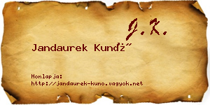 Jandaurek Kunó névjegykártya